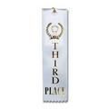 2"x8" 3RD Place Stock Award Ribbon W/ Trophy Image (Carded)